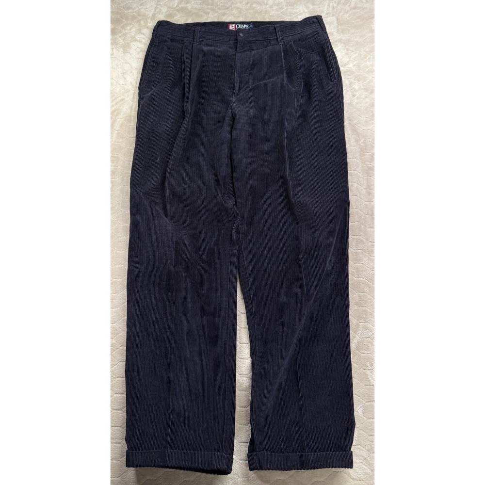 VTG 90's Ralph Lauren‎ Chaps Two Pleat Corduroy Pants Tag 38x34 Fits True Ideal